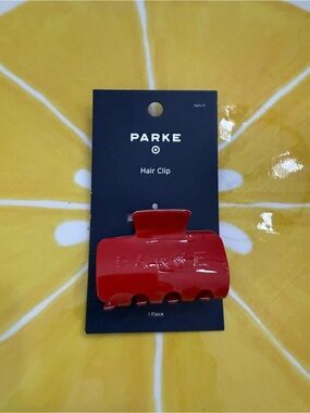 PARKE - Collab with Target -Red Hair Clip - Glossy Claw Clip for Women